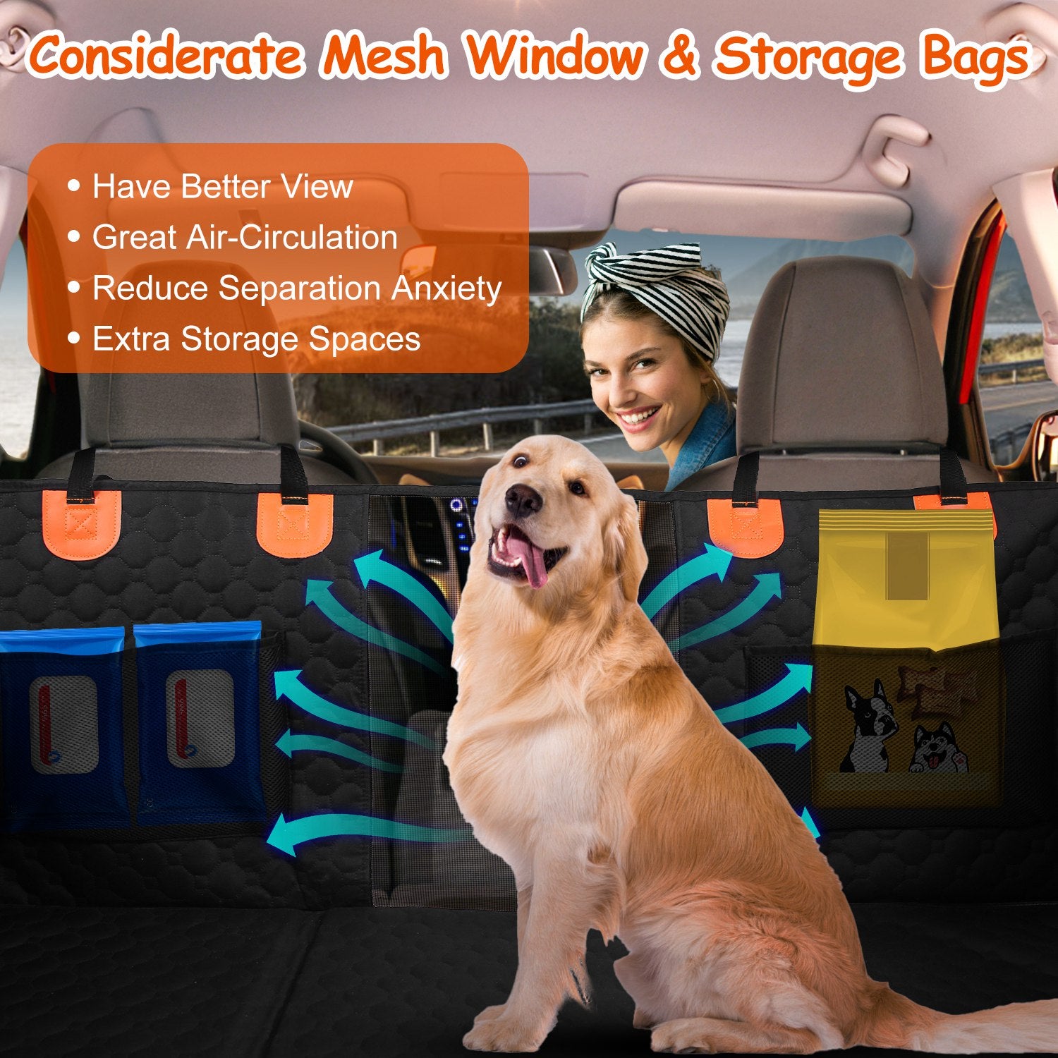 Waterproof Dog Hammock Car Seat Cover