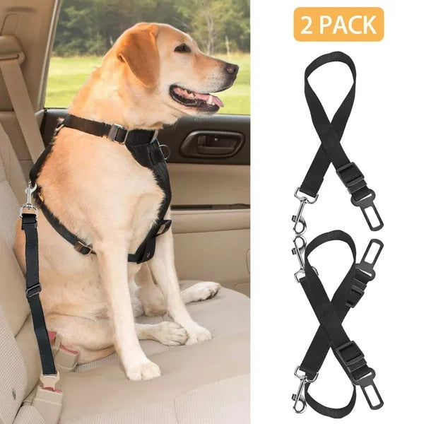 2-Pack Adjustable Pet Car Seat Belt Leash