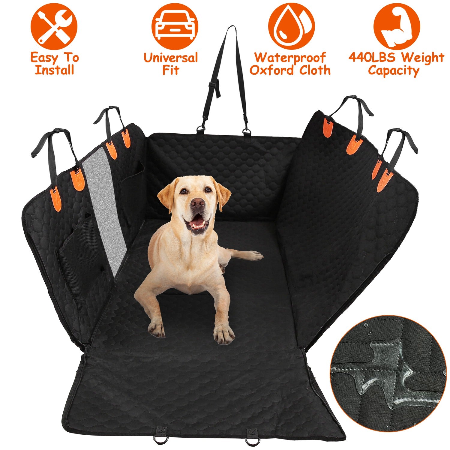 Waterproof Dog Hammock Car Seat Cover