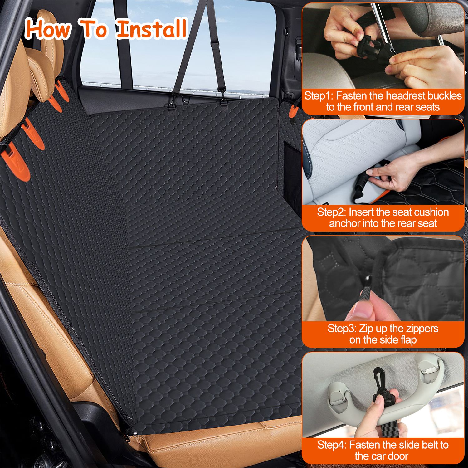 Waterproof Dog Hammock Car Seat Cover
